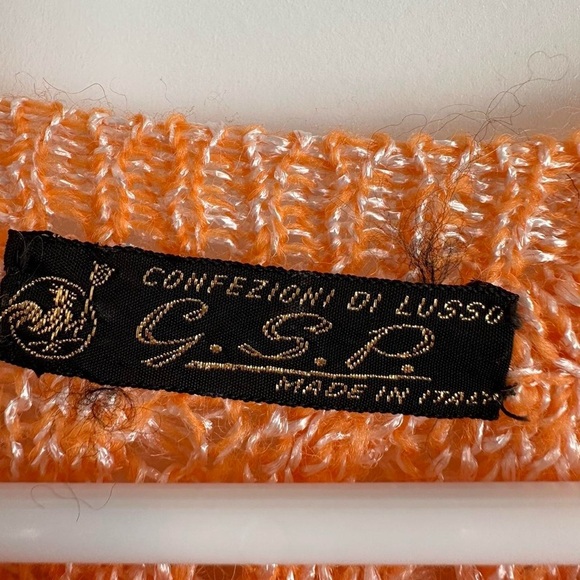 Confezioni di Lusso Women's Vintage Orange Stretchy Top Made in Italy Small - Picture 3 of 5